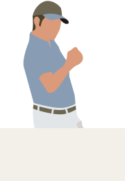 クラブを構えるゴルファーのイラスト